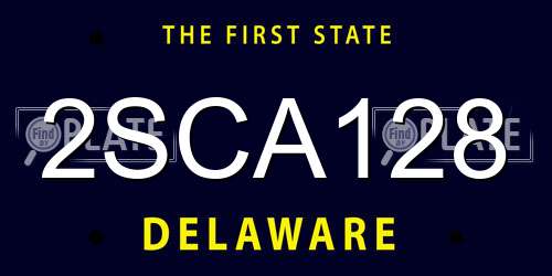 2SCA128 Delaware License Plate
