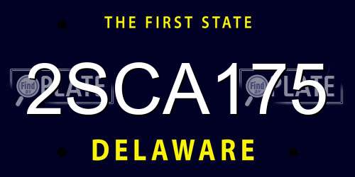 2SCA175 Delaware License Plate
