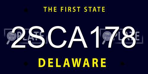 2SCA178 Delaware License Plate