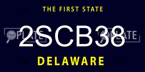 2SCB38 Delaware License Plate