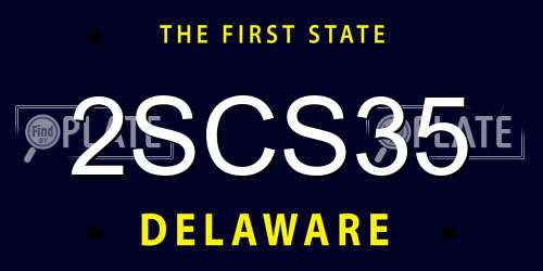 2SCS35 Delaware License Plate