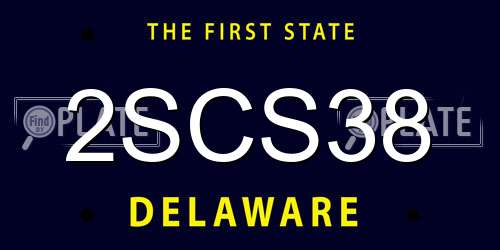 2SCS38 Delaware License Plate