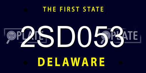 2SD053 Delaware License Plate