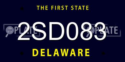 2SD083 Delaware License Plate