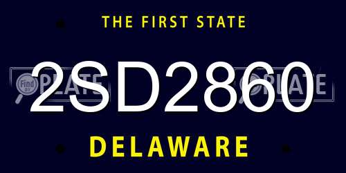 2SD2860 Delaware License Plate