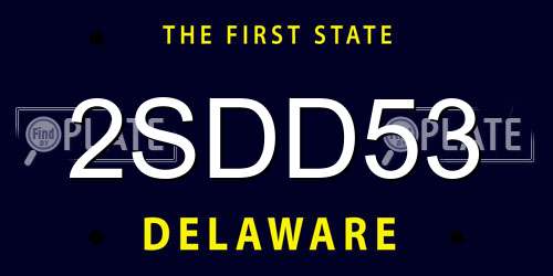 2SDD53 Delaware License Plate