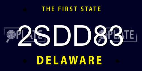 2SDD83 Delaware License Plate