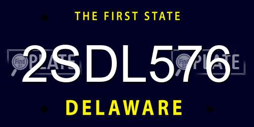2SDL576 Delaware License Plate