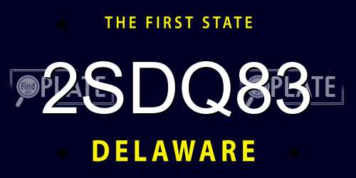 2SDQ83 Delaware License Plate