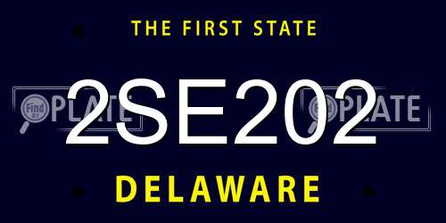 2SE202 Delaware License Plate