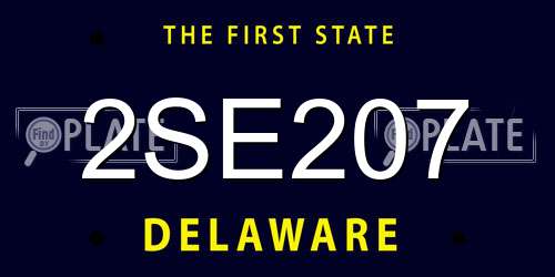 2SE207 Delaware License Plate