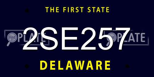 2SE257 Delaware License Plate