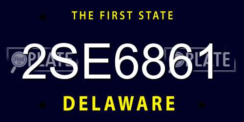 2SE6861 Delaware License Plate