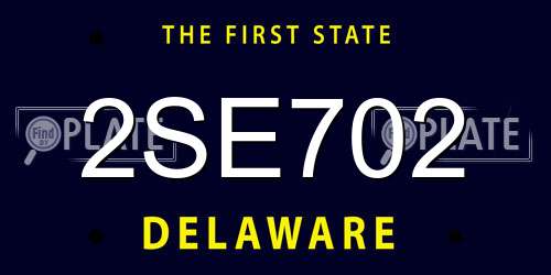 2SE702 Delaware License Plate