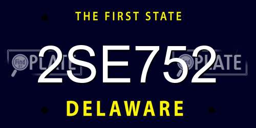 2SE752 Delaware License Plate