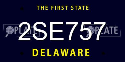 2SE757 Delaware License Plate