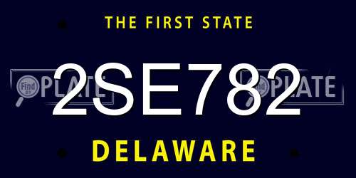 2SE782 Delaware License Plate