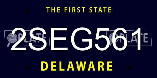 2SEG561 Delaware License Plate