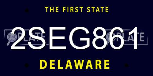 2SEG861 Delaware License Plate