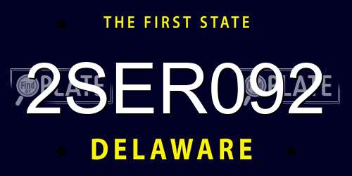 2SER092 Delaware License Plate