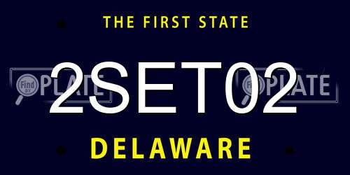 2SET02 Delaware License Plate