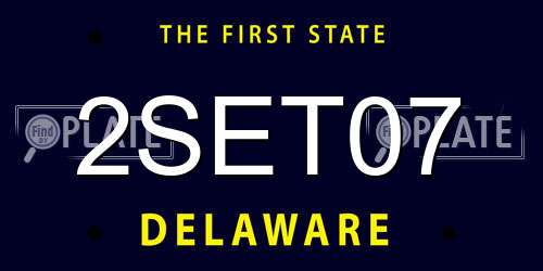 2SET07 Delaware License Plate