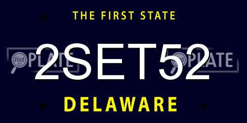 2SET52 Delaware License Plate