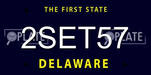 2SET57 Delaware License Plate