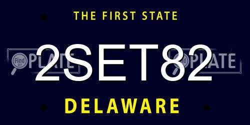 2SET82 Delaware License Plate