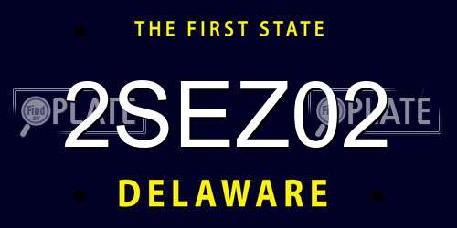 2SEZ02 Delaware License Plate