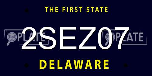 2SEZ07 Delaware License Plate