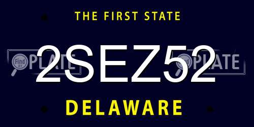 2SEZ52 Delaware License Plate