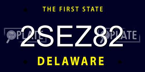 2SEZ82 Delaware License Plate