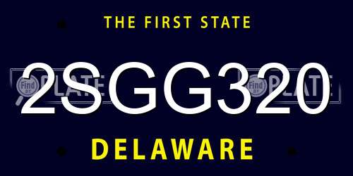 2SGG320 Delaware License Plate
