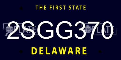 2SGG370 Delaware License Plate