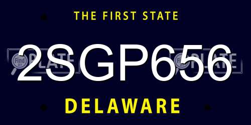 2SGP656 Delaware License Plate