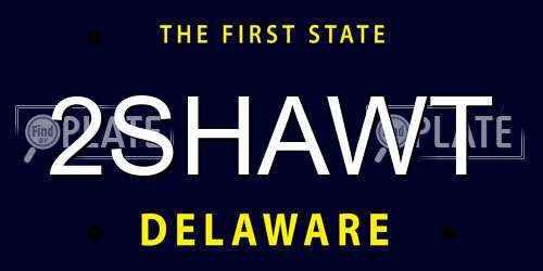 2SHAWT Delaware License Plate