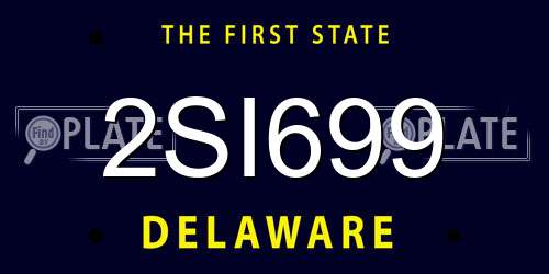 2SI699 Delaware License Plate