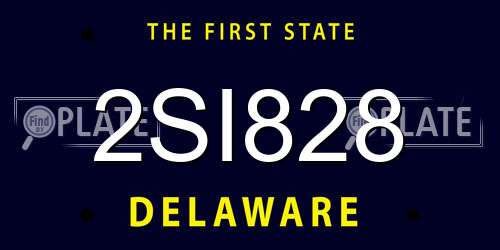 2SI828 Delaware License Plate