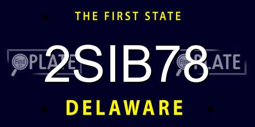 2SIB78 Delaware License Plate