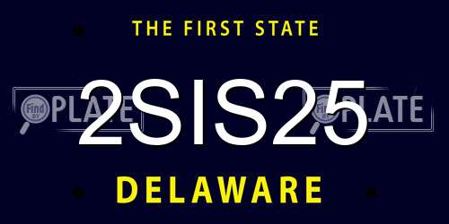 2SIS25 Delaware License Plate