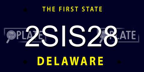2SIS28 Delaware License Plate