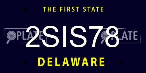 2SIS78 Delaware License Plate