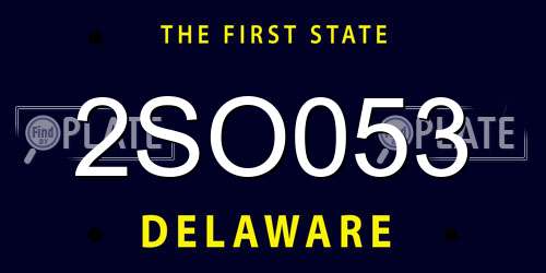 2SO053 Delaware License Plate