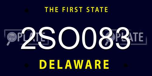 2SO083 Delaware License Plate