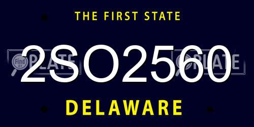 2SO2560 Delaware License Plate
