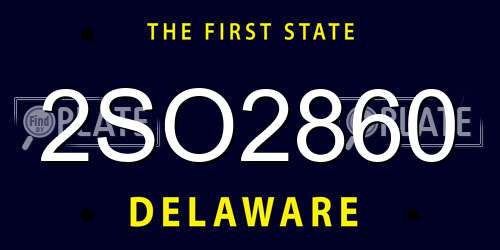 2SO2860 Delaware License Plate