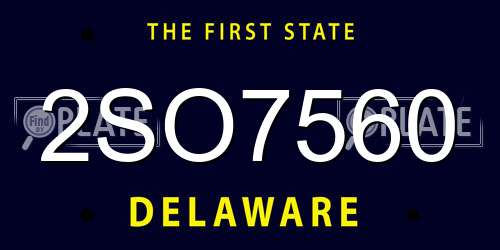 2SO7560 Delaware License Plate