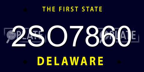 2SO7860 Delaware License Plate