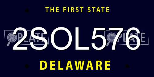 2SOL576 Delaware License Plate